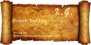 Kosik Galina névjegykártya